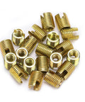 Heavy Duty 20 Piece Self Tapping Thread Inserts With Inner M12 1.75 And Outer M16 1.5 Made From Tough 302 Carbon Steel in a pack.