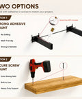 Two installation methods for Heavy Duty Floating Mantel Brackets Set 6 Pcs Hidden Wall Shelf Supports For Hollow Mantels 8 Inch