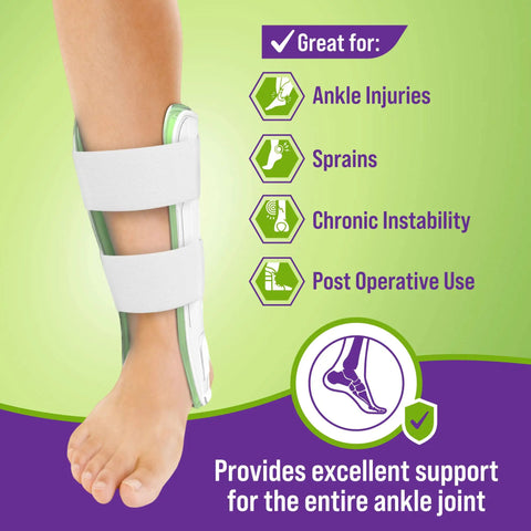 Person wearing Air Gel Ankle Stirrup Brace With Customizable Air And Gel Support And Cold Therapy For Targeted Stabilization And Pain Relief