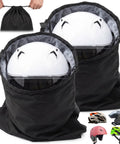 2 Pack Waterproof Motorcycle Helmet Bag With Soft Lining And Drawstring Closure Large Capacity Lightweight Helmet Storage