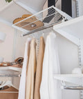 Twin Rail Upright Wall Shelving System Kit 47.5 Inch With 6 Shelf Brackets 14.5 Inch Heavy Duty Adjustable Go To Metal Storage Rack For Kitchen Closet Home Indoor White in closet