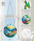 Moonlit Dragonfly Jigsaw Puzzle Sun Catcher Kit in round 7.4in acrylic with colorful landscape design, hanging by window