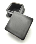 Close-up of 8 Pack One And Three Quarter Inch Square Plastic Plugs End Caps For Square Tubing Posts Fits 45mm OD Tubing ID 1.61 To 1.71 Inches.