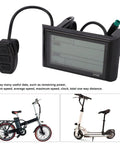 LCD S900 Display Panel for 36V 48V electric bikes with controller compatibility, shown with bike connection and control buttons.