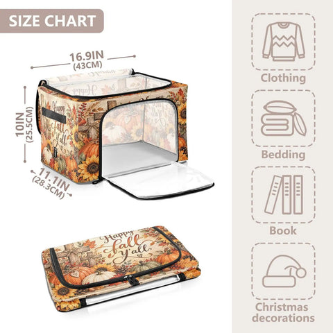 Game Changing Foldable Storage Tote With Clear Front Window And Dual Zipper Access For Quick Grabbing Steel Reinforced Base, 16.9 x 11.4 x 10 in.