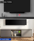 Before and after of TV setup with In Wall Cable Management Kit For TVs And Home Theaters Two Pack With 2-3/8 Inch Hole Grommets