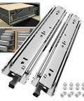 Heavy Duty Locking Drawer Slides 150 Lb Load Capacity, 14 Inch Full Extension Ball Bearing Rails, Side Mount Cabinet RV Tool Box Runner, 1 Pair