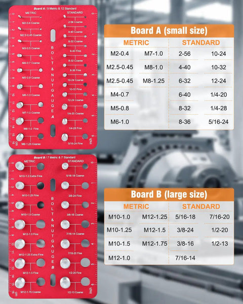 Nut And Bolt Thread Checker Kit With 35 Size Gauge Identifies 16 Metric And 25 Standard Thread Sizes Includes Inch And Centimeter Ruler