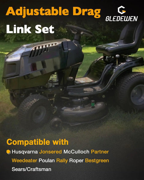 Steering Drag Link For Riding Lawn Mowers Adjustable Tie Rod End For Precise Front Toe In Alignment Durable Control Arm Replacement Heavy Duty Drag Link Bar Replaces 175121 532175121 Fits Various Mower Brands on black riding mower