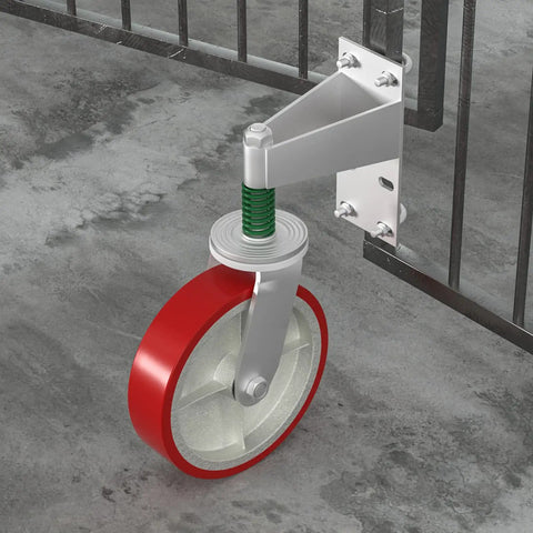 8 Inch Gate Wheel Heavy Duty Fence Gate Caster Up To 800 Lb Capacity 360 Degree Rotation Spring Loaded Attached to Gate