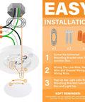 Installation steps for 4 Inch LED Motion Sensor Ceiling Light for Closet, 120V, 600 Lumens, 10W, 5CCT, Wet Location