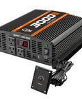 Badass 3000 Watt Power Inverter Dc 12V To 110V Ac For Rvs Semis And Trucks With Dual Usb Ports And Dual Ac Outlets, showing dual AC outlets and display.