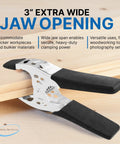 Six Inch Heavy Duty Spring Clamps Pack Of 24 For Woodworking And Carpentry, Black Metal Jaw Opening Three Inches on wood