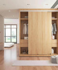 6 Foot Bypass Sliding Closet Door Track Kit For Double Doors With 72 Inch Rails And Supreme Smooth Ball Bearing Hardware, Tool-Ready Hardware Set With Hangers, Guides, Stoppers And Wrench - Door Not Included, Pack Of 1 installed in closet
