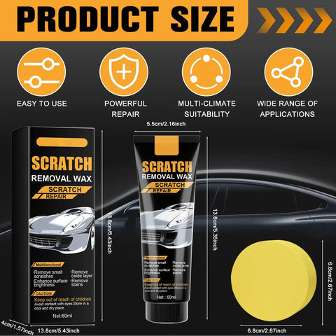 Two Pack Car Scratch Remover Wax Kit For Deep Scratches And Swirls Vehicle Polish And Scratch Repair Paste With Sponge