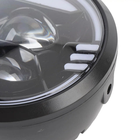 Close-up of Ultra Bright LED Front Headlight For Night Rides On E Bikes High Visibility Bike Lamp With Rugged ABS Build