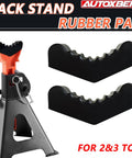Autoxbert 6-ton jack stand with orange top and two black rubber pad inserts for frame rail lifting