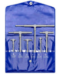 Telescoping bore gauge set, 6-piece, stainless steel with blue roll-up pouch; range 5/16" to 6".