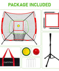 Six By Six Foot Baseball And Softball Training Net With Batting Tee Strike Zone Target And Circular Target Weighted Practice Ball Portable Design And Easy Storage Perfect For Kids And Backyard Sessions package included
