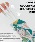 Reusable Bird Diaper Flight Suit With Adjustable Straps For Cockatiels Parrots And Macaws leakproof lining close-up floral design
