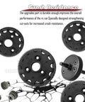 RC 48P Spur Gear Upgrade Kit With 76T 83T 86T 90T Sprockets Plus 17T 19T 21T 23T 25T 27T Pinions visible on cracked surface
