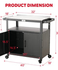 Outdoor Grill Cart With Stainless Steel Tabletop And Storage Cabinet Movable Kitchen Island On Wheels For BBQ Prep Durable
