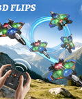 Rad Foam Remote Control Airplane Fighter Jet With Lights performing 360 degree flips outdoors with a remote control.