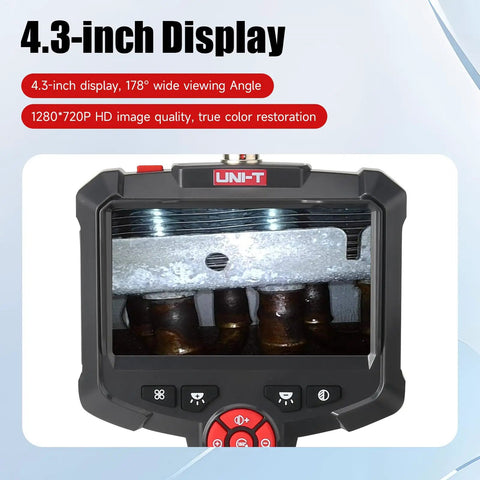 Handheld Workhorse Borescope Endoscope Tool With 30W Pixel Camera, 8 LED Lights, displaying image on 4.3 Inch IPS Display