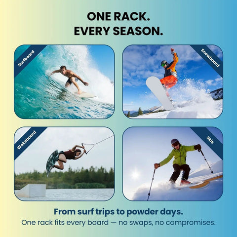 The Sun Rack Premium Bamboo Wall Mount For Surfboards Snowboards Skis And Wakeboards Holds Four Boards With Built In Drawer