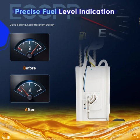 Heavy Duty In Tank Electric Fuel Pump Assembly Direct Replacement Module For Chevrolet Classic Cavalier Malibu 2000 Through 2005 showing precise fuel level indication.