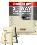 Beefy Cold Weather Backflow Insulation Cover for Outdoor Sprinklers, 36x36 Gray, protects down to 5°F with 3-way design
