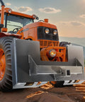 Skid Steer Attachment Plate With One Quarter Inch Thick Mount Plate And Two Point Two Eight Inch Quick Attach Hitch shown on tractor