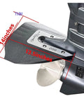 Whale Tail Hydrofoil Stabilizer For Boat Outboards 8 To 40 HP Ready To Roll Easy Install For Stable Planing In Rough Water Fits Mercury Johnson Evinrude Outboards Marine Sport 200 shown on motor