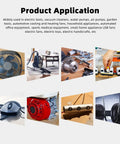 Collage showcasing applications of 8 Pack DC Motors 3V To 12V 280 Micro Round Shaft Electric Motors in electric tools and toys.