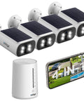 Solar Wireless Outdoor Security Camera Kit For Home, 4MP System With Local 64GB Storage Expandable To 512GB, No Monthly Fee shown