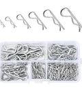 Assorted Cotter Pin And R-Pin Kit Set In 10 Sizes With Locking Split Clips for Trailer Hitches Lawn Mower Automotive Projects, Heavy Duty