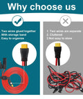 MC4 To XT60 Solar Extension Cable 2Ft 10AWG Pro Grade Copper Core Charge Lead organized with storage band vs tangled