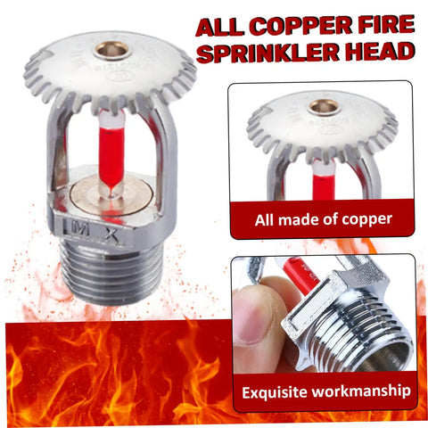 Heavy Duty Copper Pendent Fire Sprinkler Head With 155F Quick Response Activation And Half Inch Thread Straight Up Ready For Top Tier Residential Properties, showing copper design with red trigger.