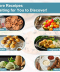 Recipe suggestions featuring cookies, fruit balls, cupcakes, vegetable balls, ice cream, and meatballs for Triple Cookie Scoop Set With 1 Tbsp, 2 Tbsp, And 3 Tbsp Sizes, 18/8 Stainless Steel With No Slip Grip, Perfect For Cookies, Cupcakes, Muffins, Ice Cream, Waffles, And More For Easy Portioning And Cleanup.