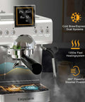 20 Bar Espresso Machine With Steam Milk Frother, Stainless Steel Coffee Maker With LED Display For Home And Office, Cold Brew And Hot Coffee Maker, Barista Grade Cappuccino And Espresso Maker