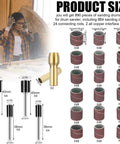 Pro Grade 890 Piece Sanding Drum Set For Drum Sander With 80 120 240 320 400 600 Grits Includes 24 Drum Connecting Rods and Sizes