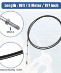 Marine Throttle And Shift Remote Control Cable Kit 16ft 5m Black With Clevis Fits Yamaha Honda Suzuki Nissan Tohatsu Chrysler Outboard Engines Two Pack, close-up detail