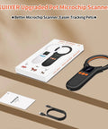 Pet Microchip Scanner For Dogs Cats And More, Rechargeable RFID EMID FDX B Reader with LCD, box, instructions, USB cable