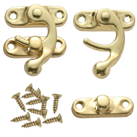 Top Shelf Brass Jewelry Box Hardware Set Featuring Forty Rad Hinges And Twenty Dope Antique Latch Hook Hasps Plus Two Hundred Forty Replacement Screws For Sweet Wooden Cabinets And Nifty Craft Projects