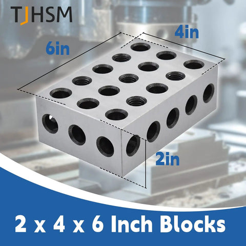 Precision Hardened Steel 2 4 6 Block Matched Pair Features 23 Heavy Duty Clamping Holes And.0003 Inch Accuracy rock solid setup blocks.