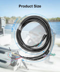 Heavy Duty Outboard Wiring Harness For 881170A15, coiled with detailed view, on boat background