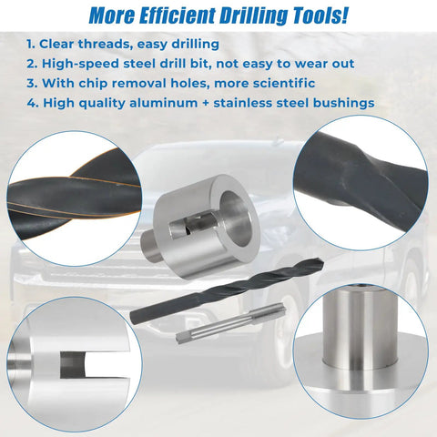 Crankshaft Drilling Pin Fixture Tool With Tap And Drill Bit For Chevy GMC Engines, Precise Balancer Bolt Alignment