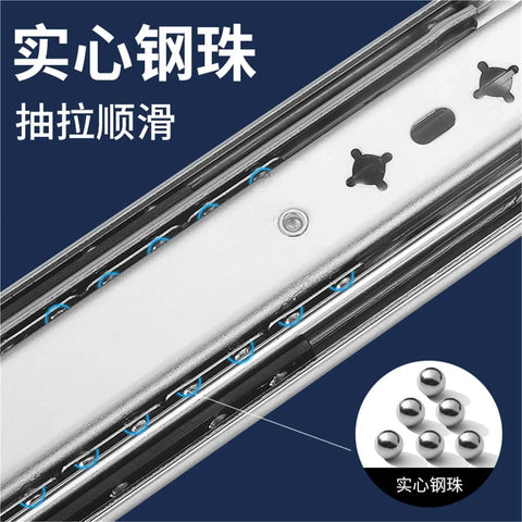 Heavy Duty Drawer Slide Rails Set 2 Pieces 22 Inch Thickened Industrial Cabinet Slides With Three Fold Design For Heavy Drawers