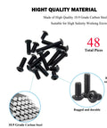 Built Tough 48 Piece Button Head Socket Cap Screw Kit With Five Sizes Plus Rugged Hex Key Black Oxide Treated 10.9 Grade Fully Threaded Bolts Garage Ready Tool Saver with 10.9 grade carbon steel screws.