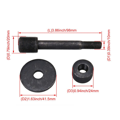 20X10mm Hydraulic Driver Draw Stud With Pull Rod And Lock Cap Replacement For Hydraulic Knockout Punch Die Systems in black steel